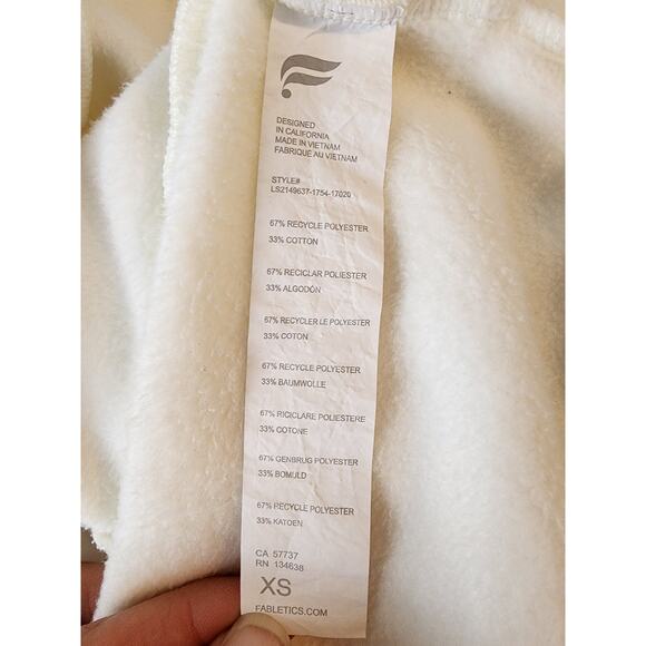 Fabletics Zaylee Eco-Fleece Funnel Neck Top White Women’s Size XS - Picture 7 of 8